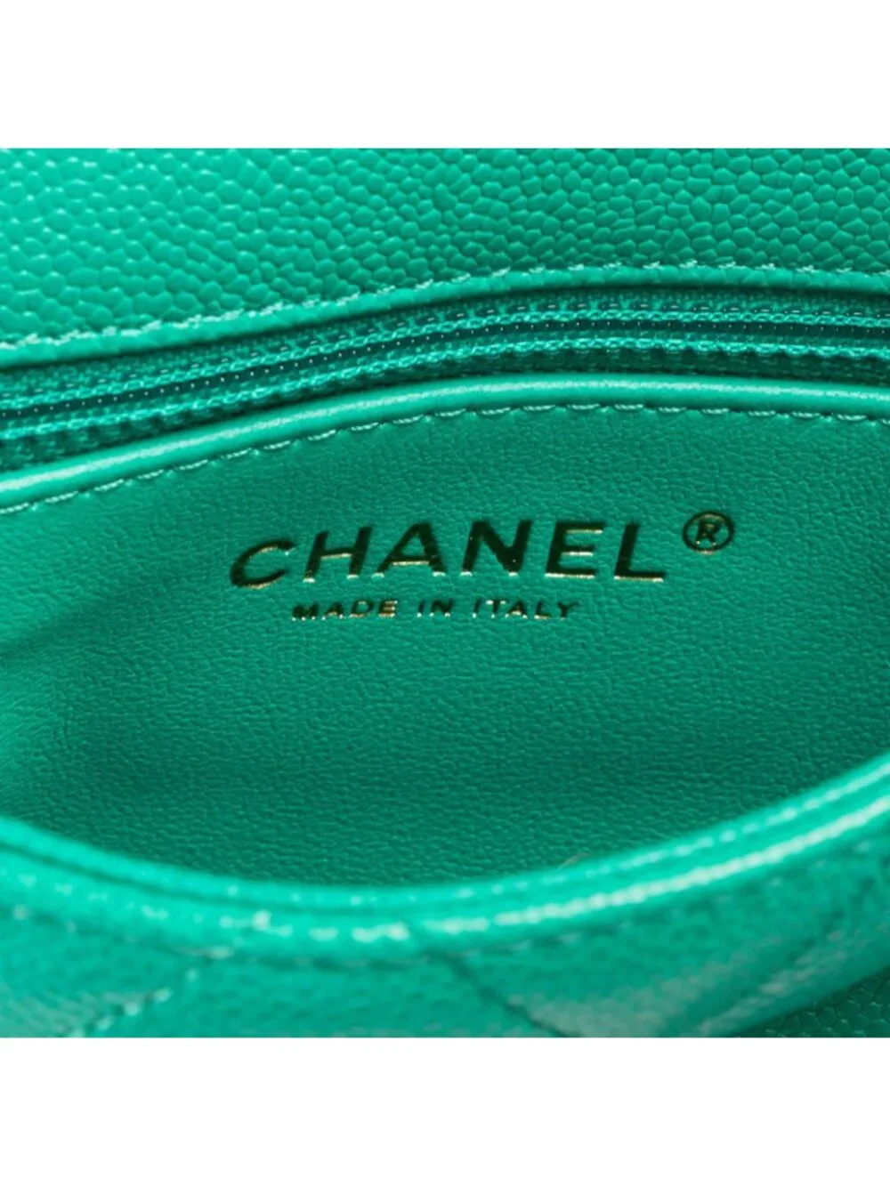 Chanel Mini Sweetheart Crush Flap Bag Green Quilted Caviar Leather